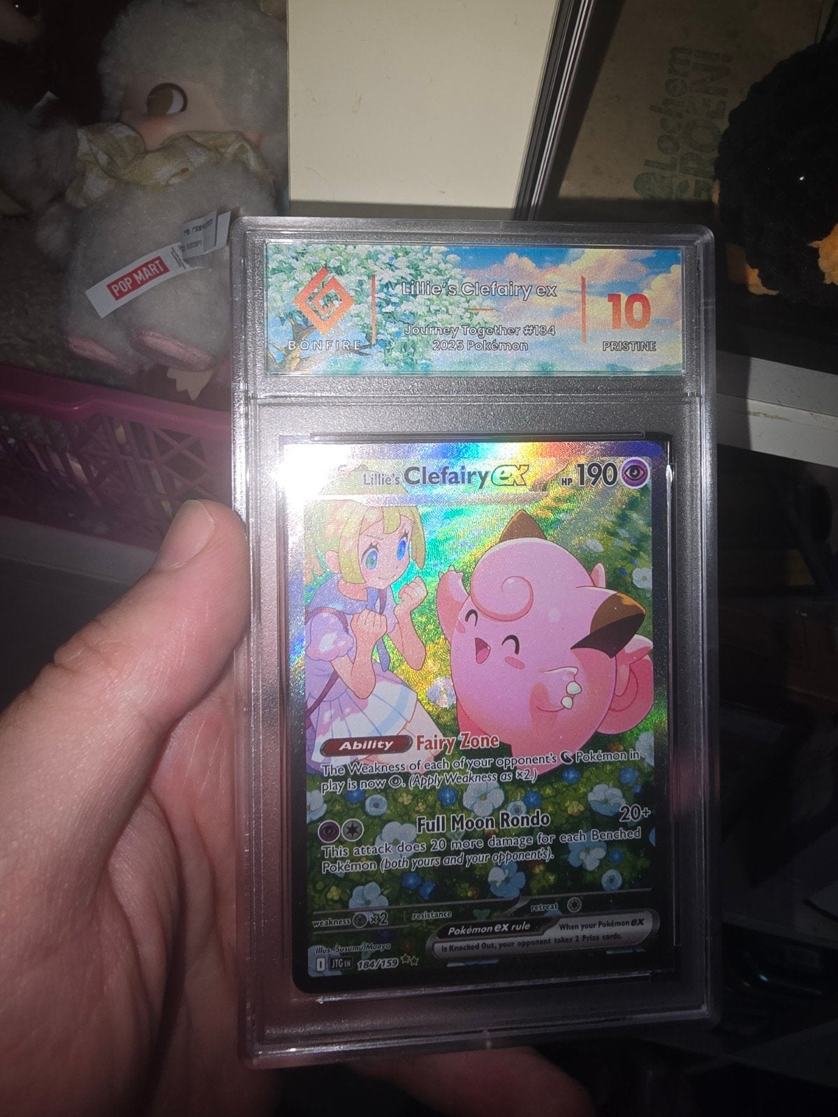 Lillie's Clefairy EX Bonfire Graded 10 Pokémon Kaart, Ophalen of Verzenden, Nieuw, Losse kaart, Foil