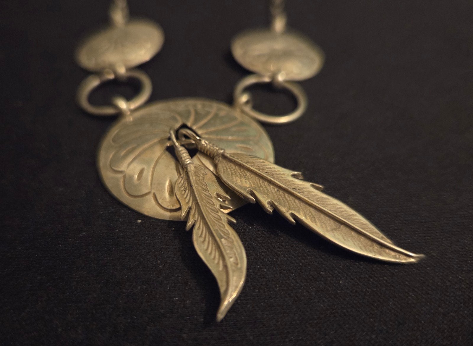 Vintage A. Payton Sterling zilveren ketting Navajo indian, Ophalen, Zo goed als nieuw, Zilver, Zilver