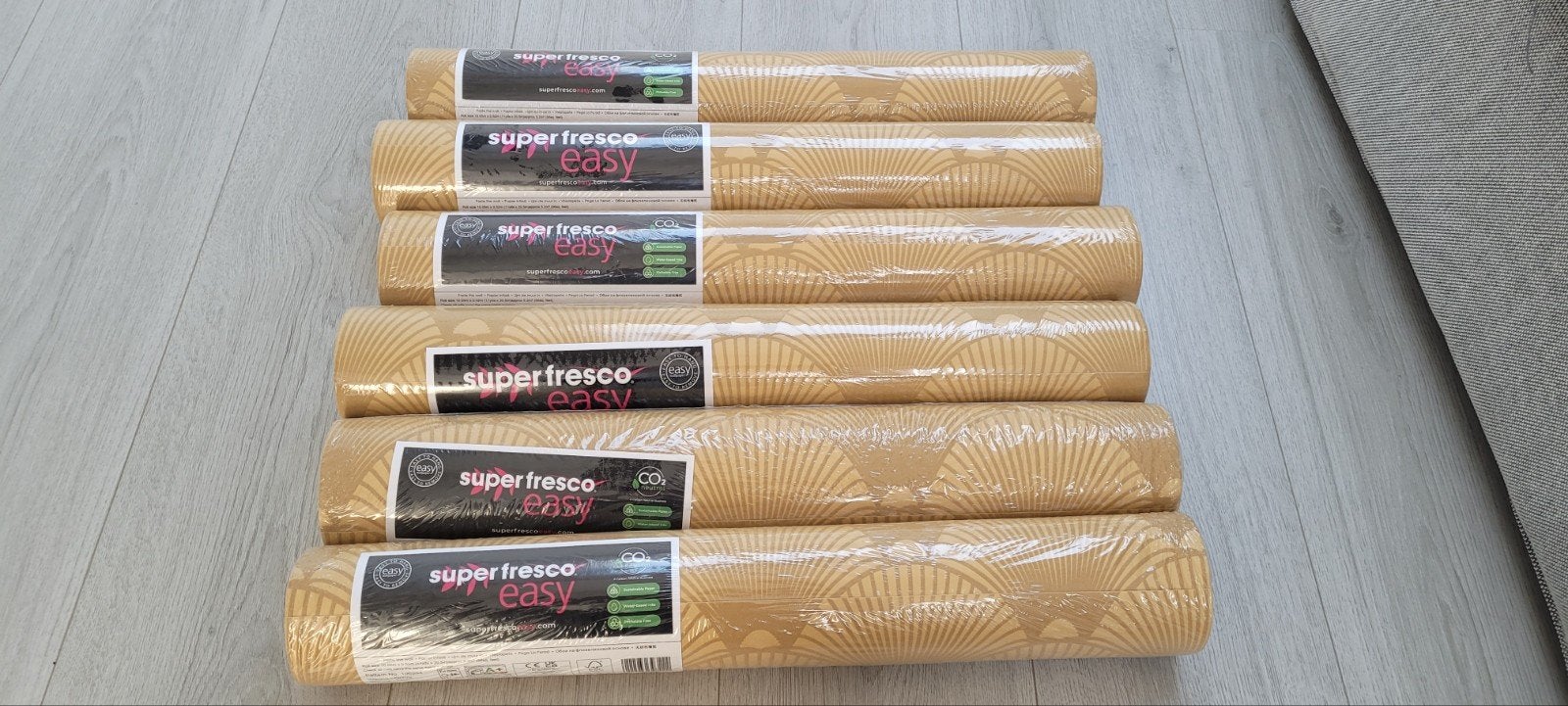 Superfresco Easy Weona Oker Vliesbehang - 6 rollen, Overige merken, Modern, Ophalen of Verzenden, 25 tot 50 m²