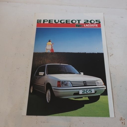 OPRUIMING Peugeot 205 Lacoste folder NL brochure origineel, Ophalen of Verzenden, Gelezen, Peugeot