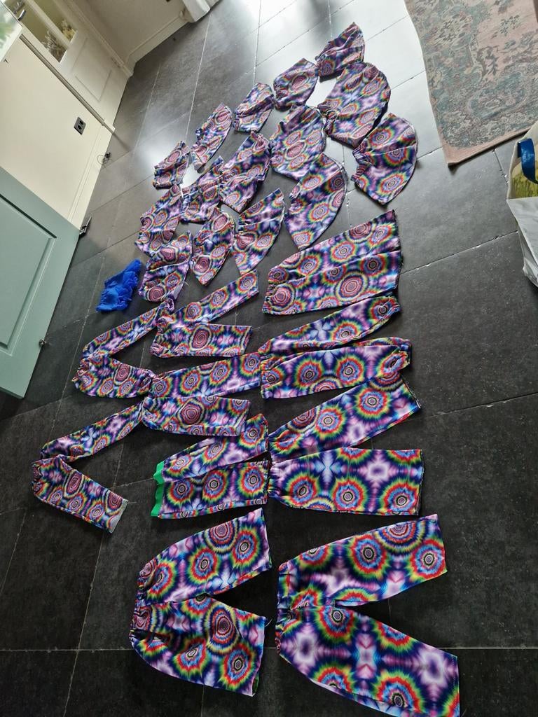 Carnavalskleding pakket 26 st: 16x rok, 10x broek mt 104-140, Ophalen of Verzenden, Gebruikt, 104 of kleiner, Jongen of Meisje