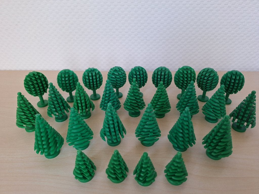 * Lego: 28 bomen, dennenbomen en bol / appelbomen, boom *, Gebruikt, Overige thema's, Lego, Ophalen of Verzenden
