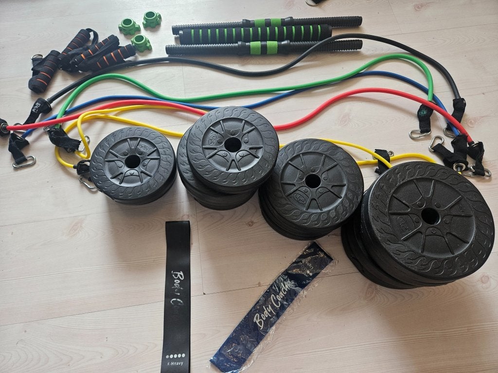 Complete Home Gym Set | Halters, Gewichten & Elastieken, Ophalen of Verzenden, Zo goed als nieuw, Benen, Halterset