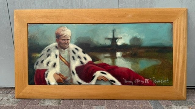 Koning willem IV peter donkersloot, Antiek en Kunst, Ophalen, Oud hollands, Ingelijst, Portret of Personen