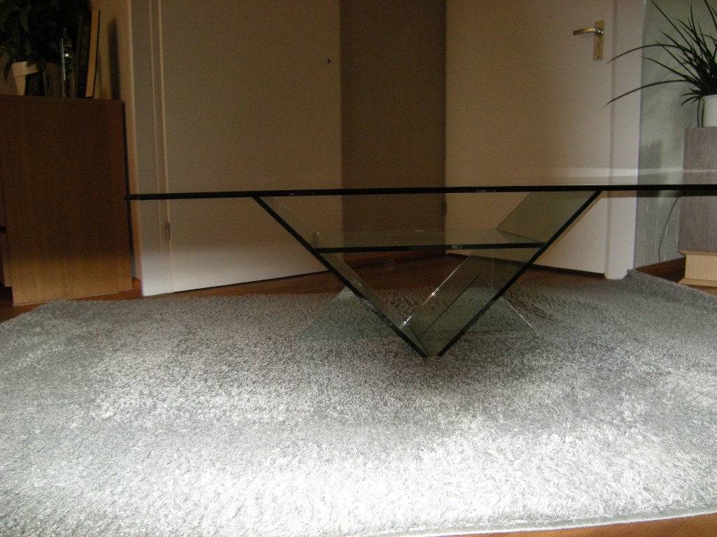 Salontafel van glas., Ophalen, Gebruikt, 100 tot 150 cm, 50 tot 100 cm
