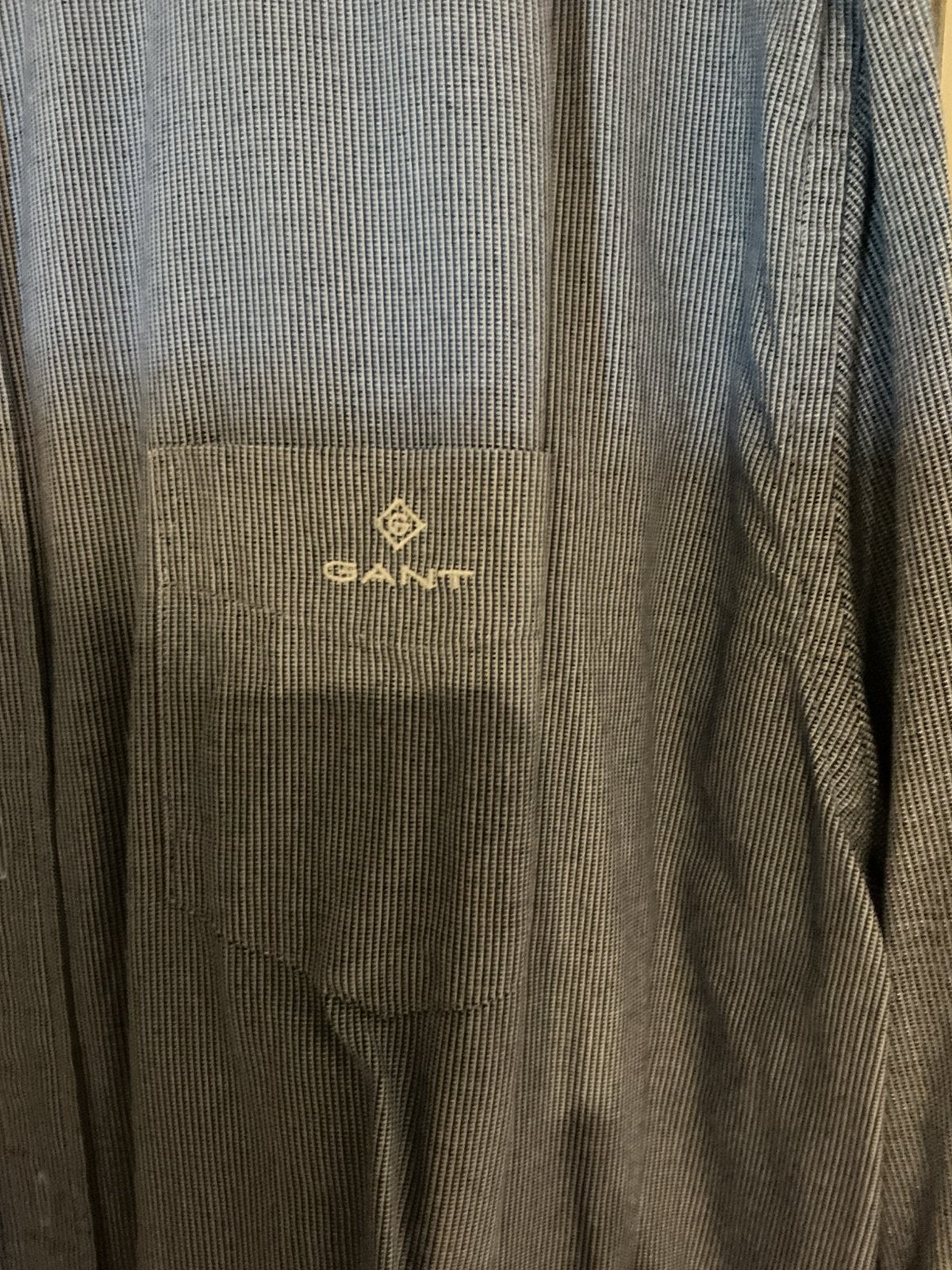 GANT zgan Blauw/Wit gestreept buttondown overhemd MT 3XL, Ophalen of Verzenden, Zo goed als nieuw, Blauw, Overige halswijdtes