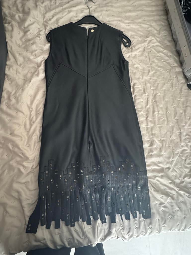 Versace Collection Zwarte Leren Jurk met Studs, Kleding | Dames, Jurken, Maat 38/40 (M), Zwart, Ophalen of Verzenden, Zo goed als nieuw