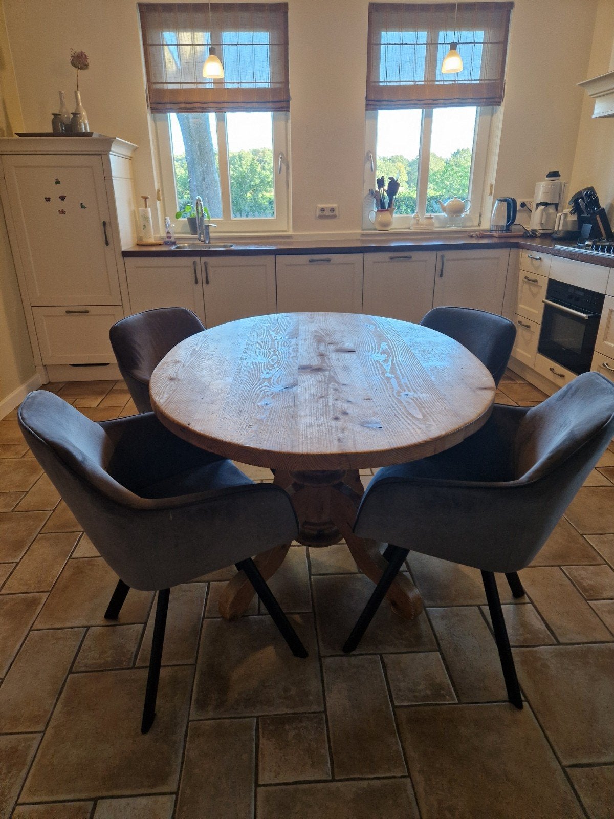 Ovale houten eettafel - excl. stoelen, Ophalen, Gebruikt, 100 tot 150 cm, 150 tot 200 cm