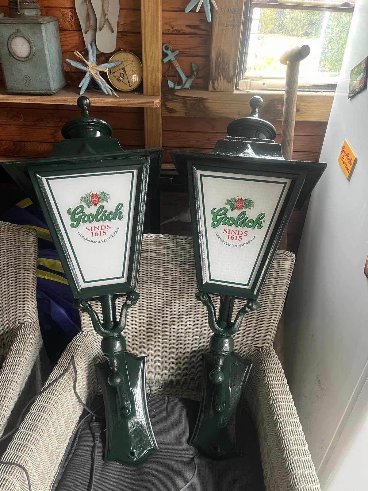 Grolsch lantaarn 2x, Ophalen, Gebruikt, Grolsch