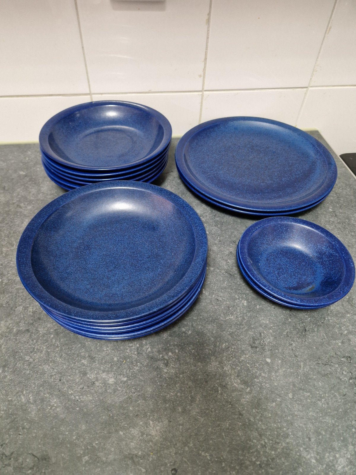 Mooi blauw servies - 16 delig, Huis en Inrichting, Ophalen, Gebruikt, Keramiek, Modern