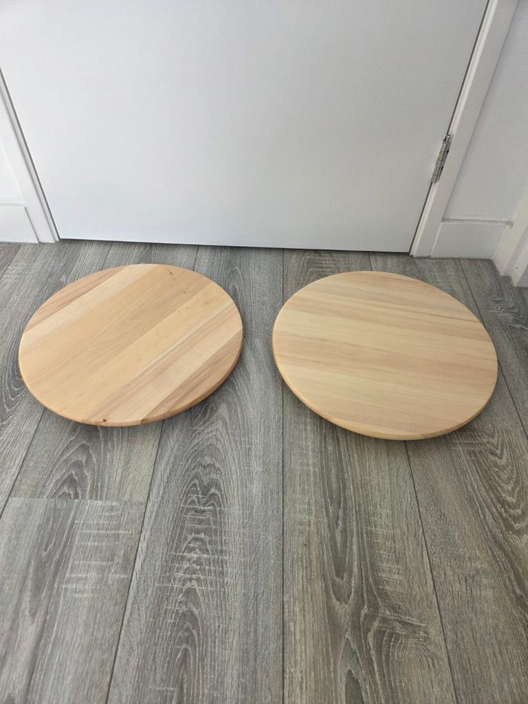 2x Ikea ronddraaiende serveerplank, Ophalen, Rond, Riet