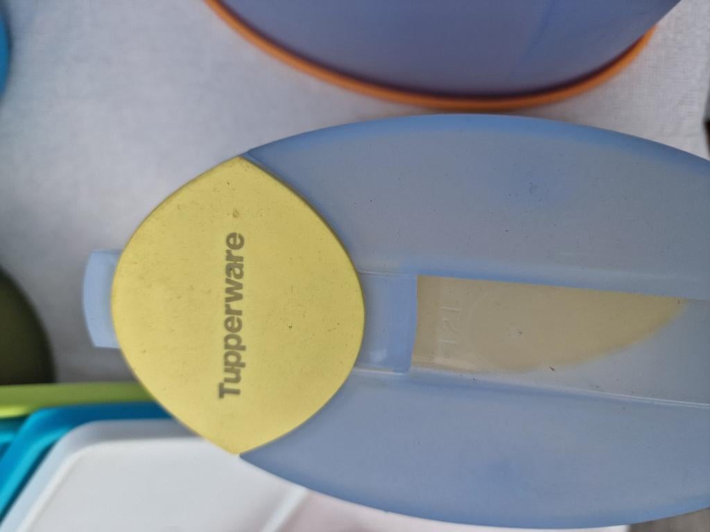 3 Tupperware voorraad bussen, Ophalen of Verzenden, Gebruikt, Blauw, Overige typen