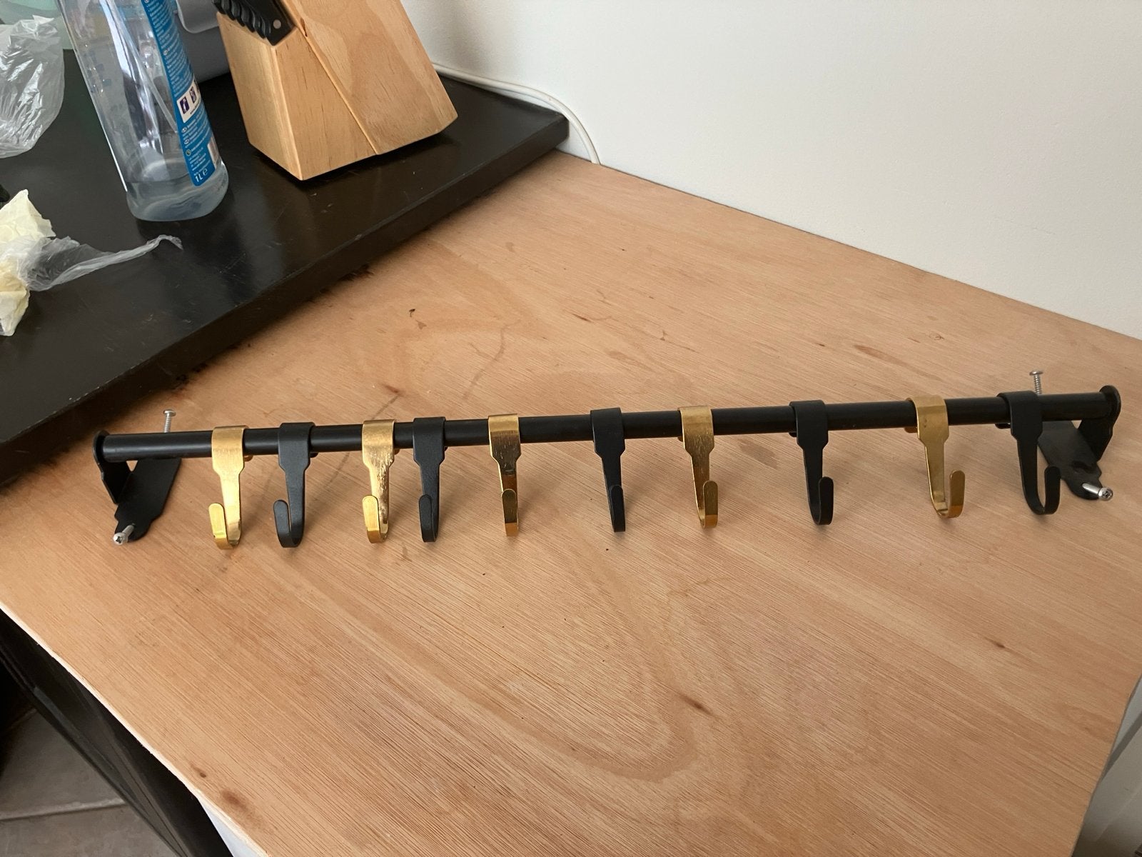 IKEA Hultarp keukenrail met haken, Ophalen, IKEA, Zwart, Metaal