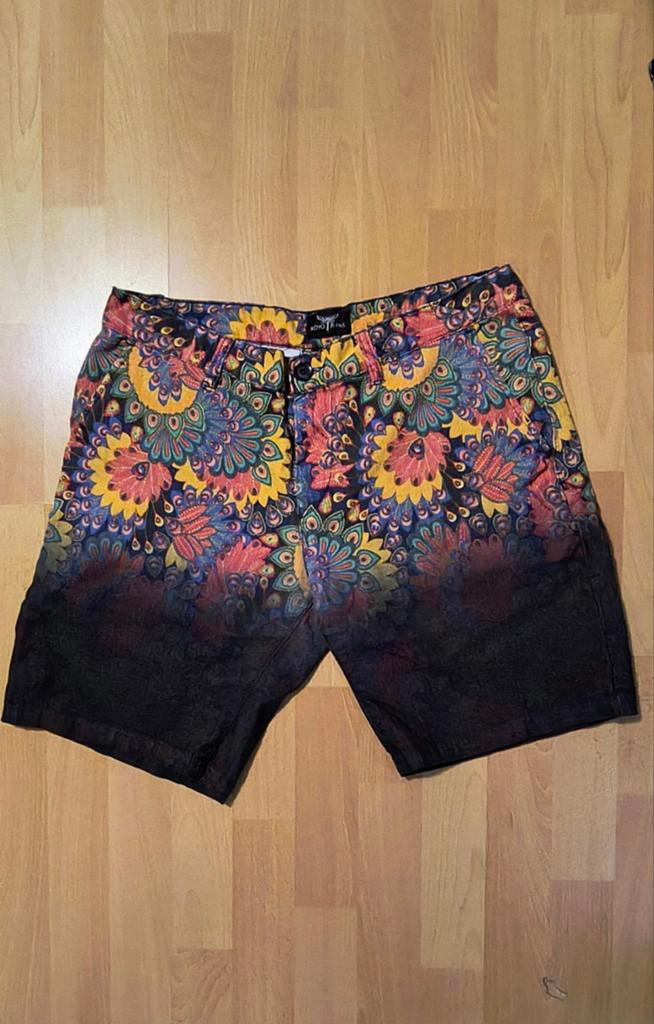 Koyo Jeans Destroy & Reborn Shorts met Pauwenprint, Ophalen of Verzenden, Blauw