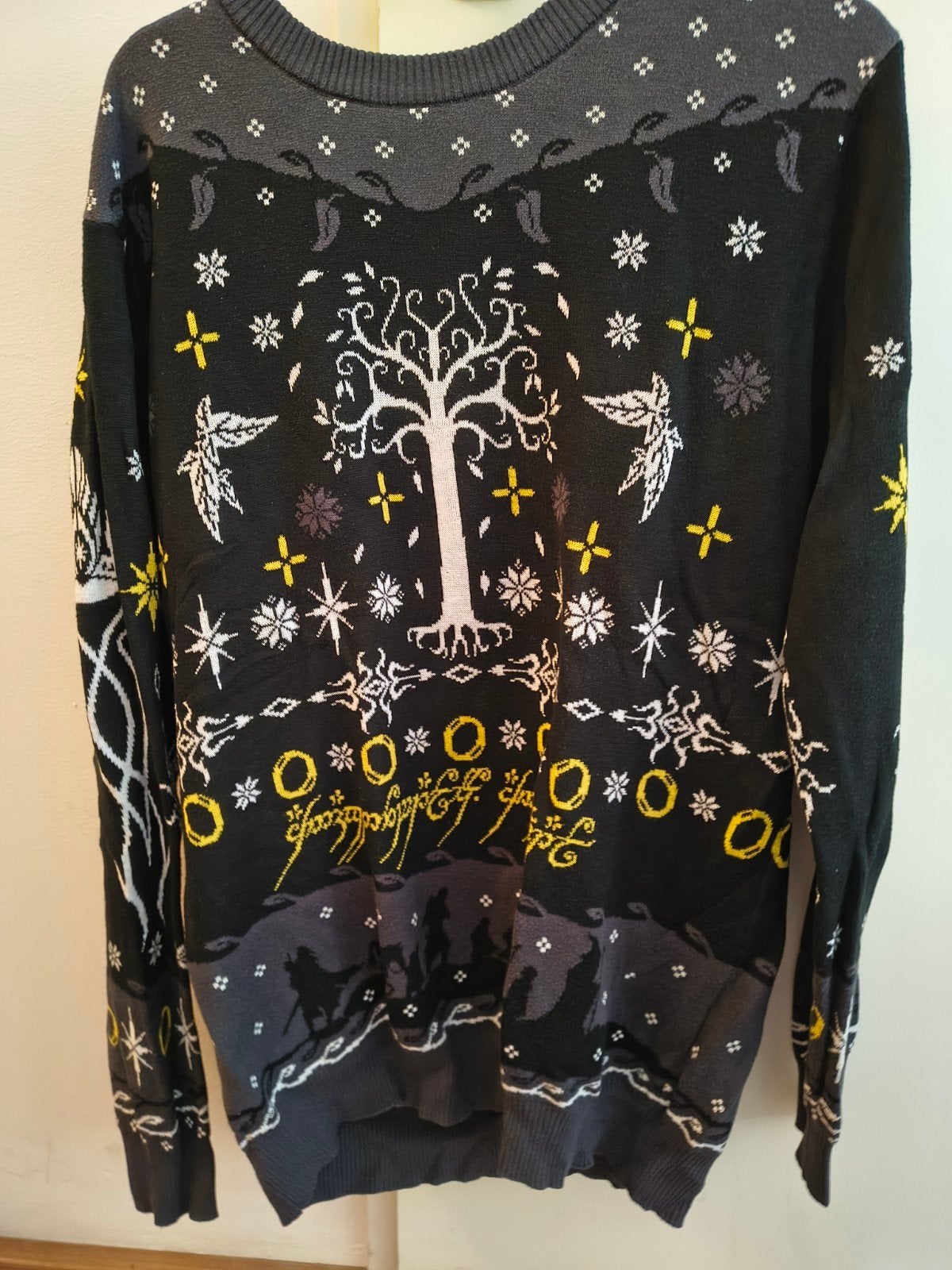 Lord of the Rings Kersttrui - Maat L, Ophalen of Verzenden, Zo goed als nieuw, Maat 52/54 (L), Zwart