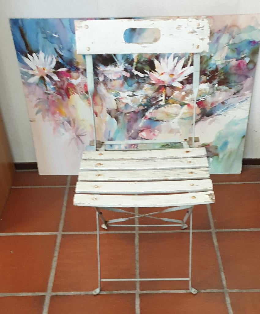 Antieke inklapbare Franse Bistro Stoel, Antiek en Kunst, Ophalen of Verzenden