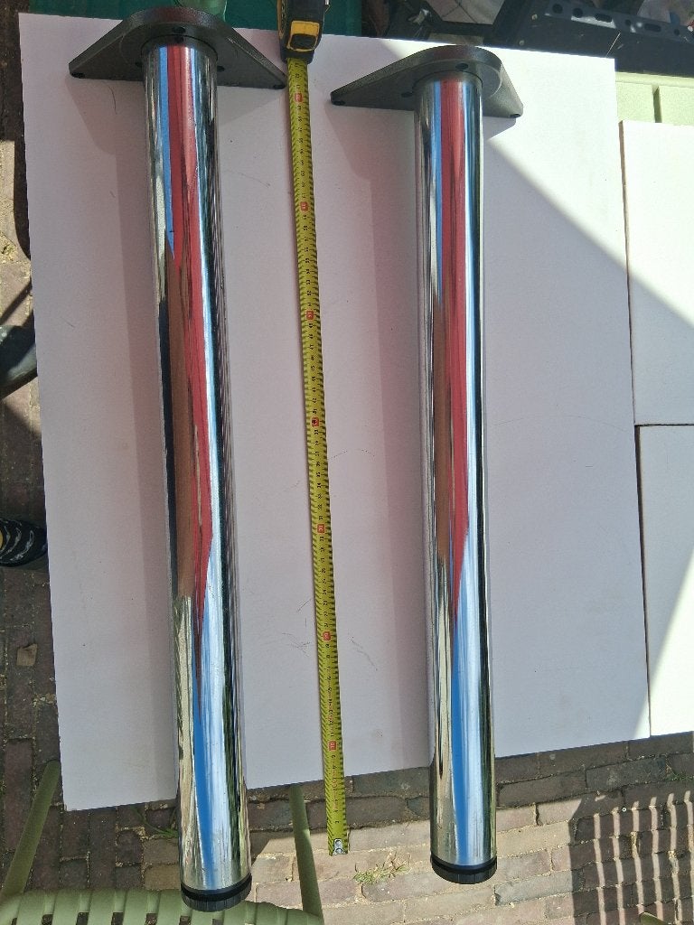 Tafelpoten verchroomd,  72 cm, Ophalen, Tafelpoot, Minder dan 50 cm, Gebruikt