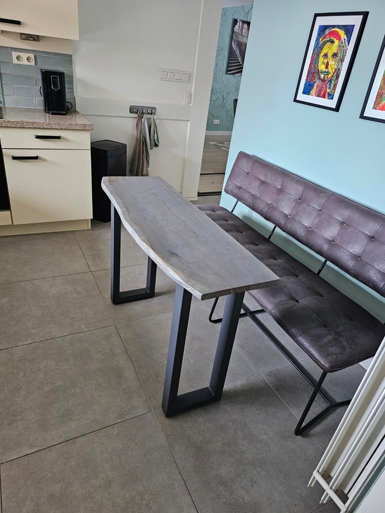 Hout sidetable, Ophalen of Verzenden, 25 tot 50 cm, Rechthoekig