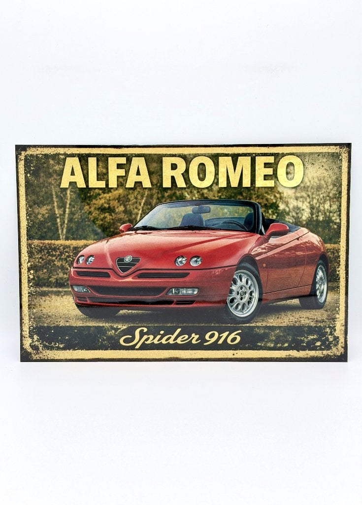 Alfa Romeo 916 spider bord | 20x30cm, Verzamelen, Merken en Reclamevoorwerpen, Ophalen of Verzenden, Nieuw, Reclamebord