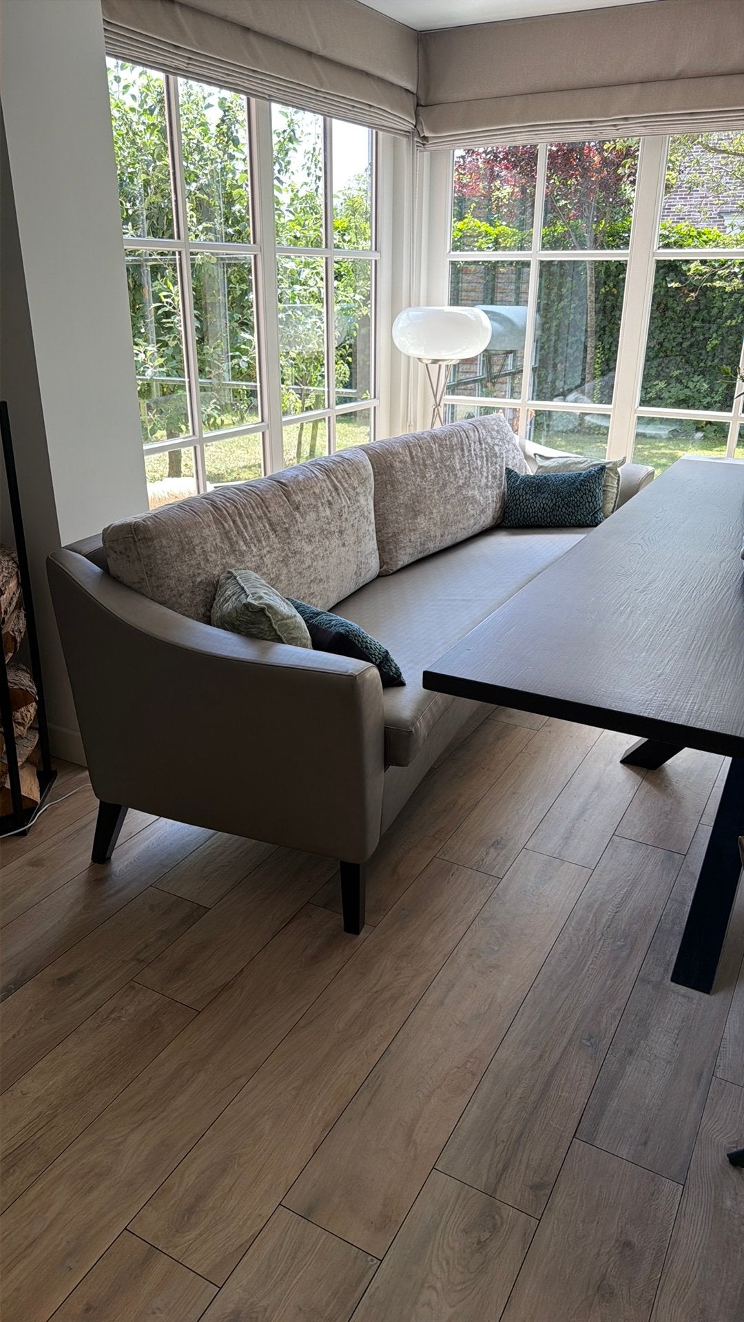 Design Eetkamerbank / Gebogen 4-Zits Bank (270 cm), Ophalen, 250 tot 300 cm, Driepersoons, 75 tot 100 cm