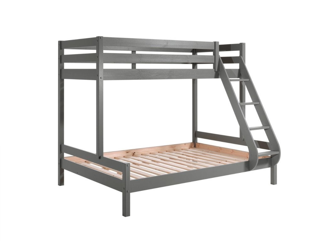 Pino 3-persoons stapelbed - 90x200 / 140x200 - Grijs, Huis en Inrichting, Niet ingevuld, Niet ingevuld, Niet ingevuld