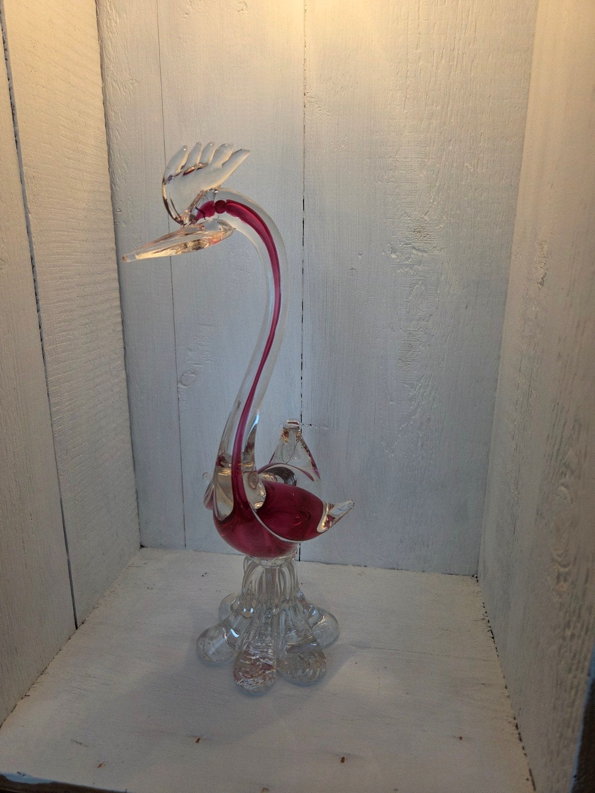 Glazen Zwaan Klok Gaafen Decoratie, Antiek en Kunst, Antiek | Glas en Kristal, Ophalen of Verzenden