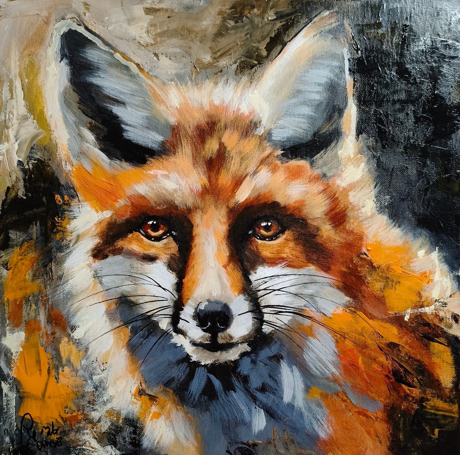 schilderij vos, Ophalen of Verzenden