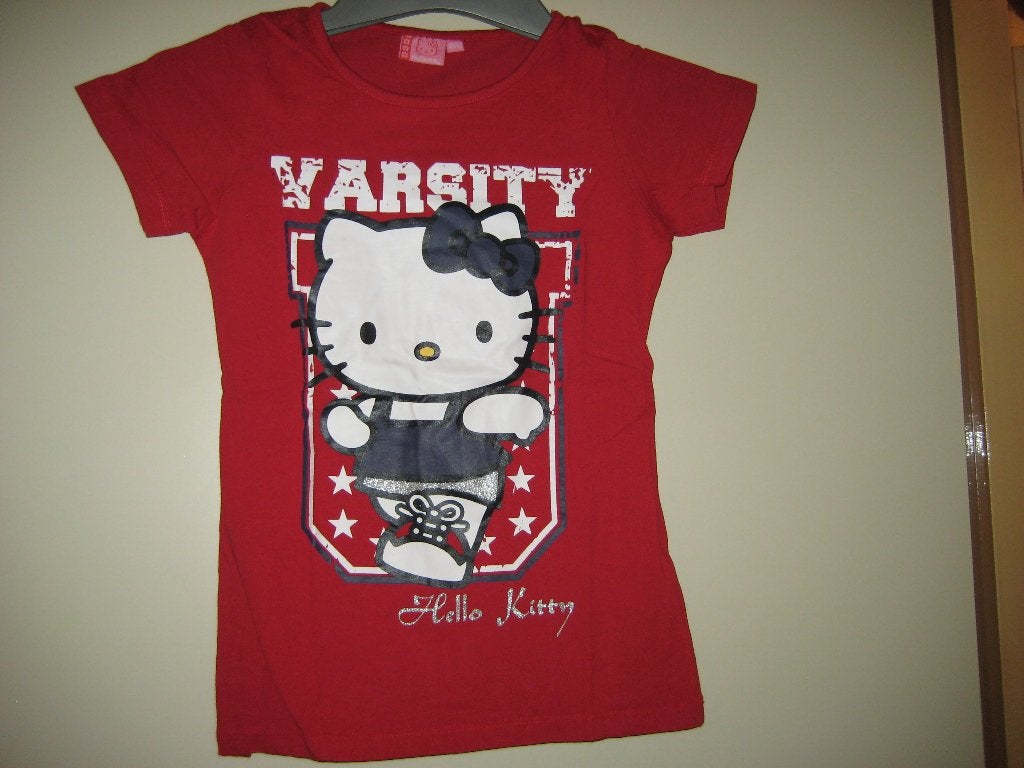 Rood meisjesshirt, 146/152, Hello Kitty, Ophalen of Verzenden, Zo goed als nieuw, Meisje, Shirt of Longsleeve