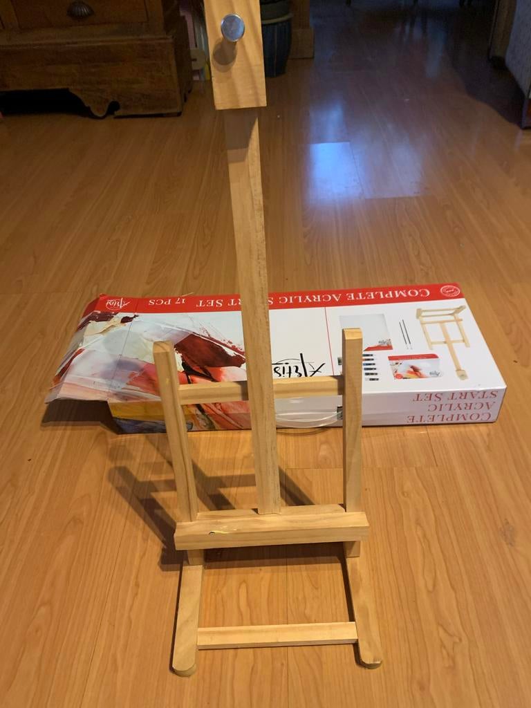 Kleine houten ezel voor schilderen of display, Hobby en Vrije tijd, Schilderen, Ophalen of Verzenden, Zo goed als nieuw, Ezel