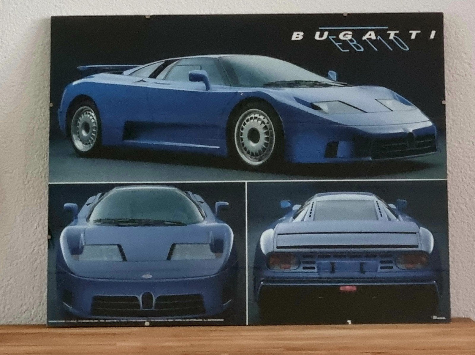 Originele Bugatti EB110 GT poster 1993 Verkerke 50x40 cm, Verzamelen, Posters, Ophalen of Verzenden, Gebruikt, A1 t/m A3