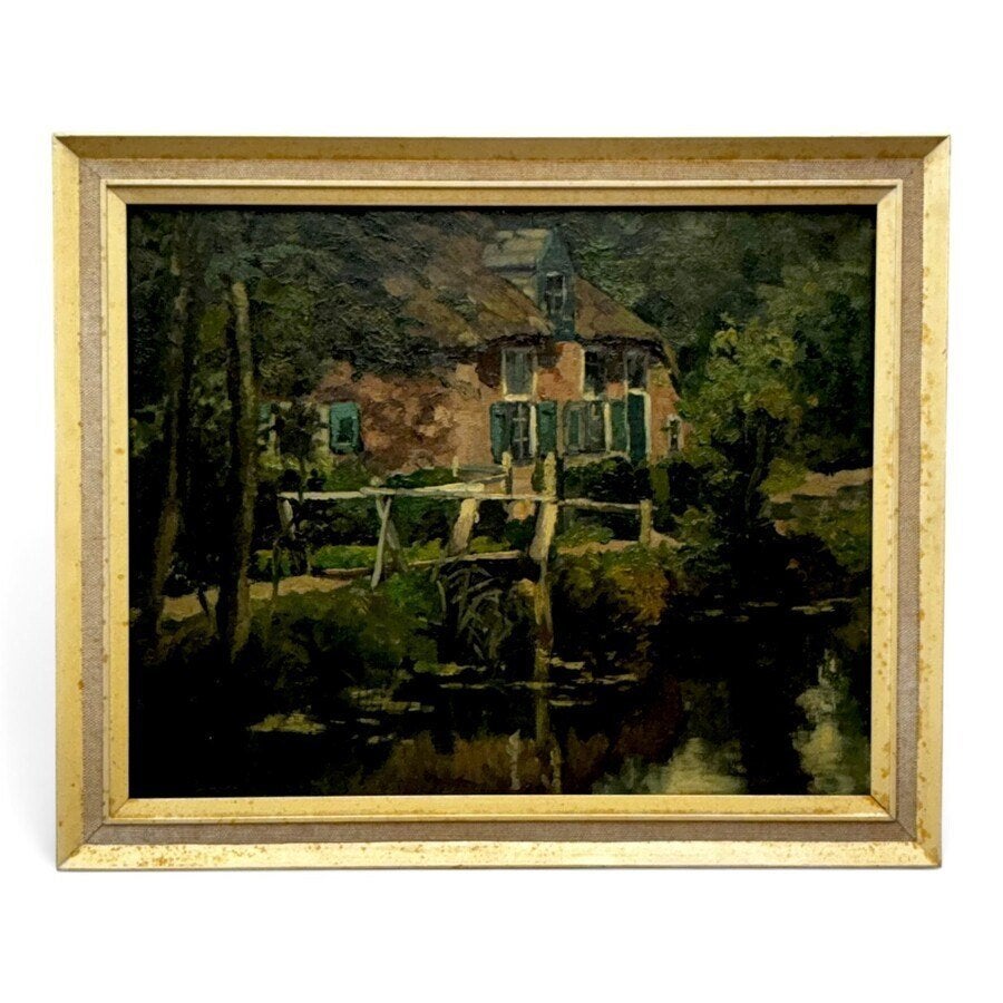 Gerrit Polder, Boerderij aan waterpartij, Ophalen of Verzenden
