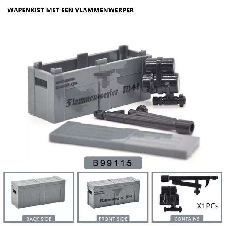 🎁 WW2 Bouwstenen - X35 - Duitse wapenkist " Vlammenwerp" 🎁, Ophalen of Verzenden, Nieuw