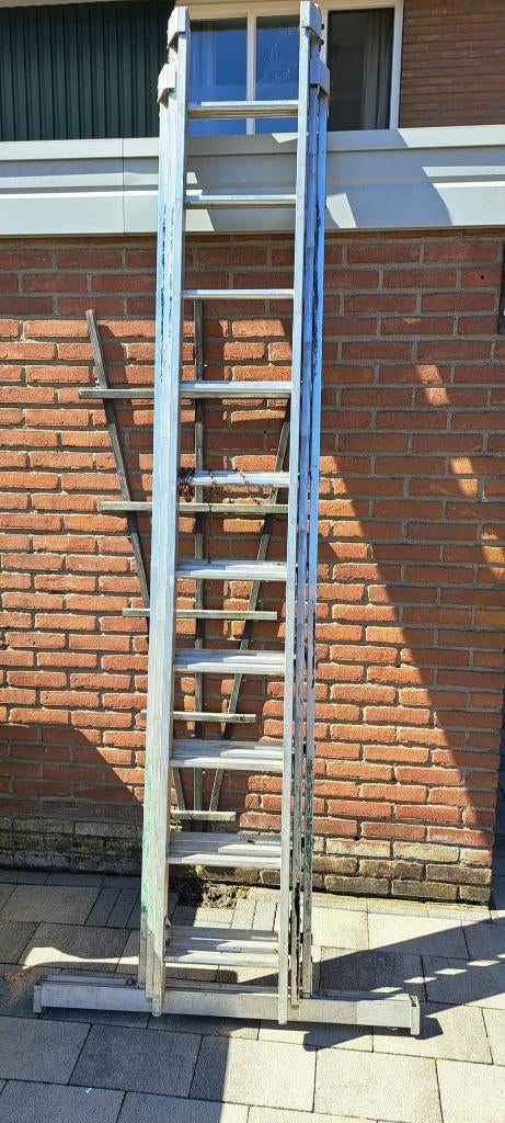 aluminium ladder 3 delig, Doe-het-zelf en Verbouw, Ladders en Trappen, Ophalen, Gebruikt, Ladder, Opvouwbaar of Inschuifbaar