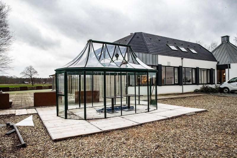 Unieke professionele tuinkas/theehuis tuinkamer (5x2,5m), Ophalen of Verzenden, Glas, Gebruikt, Aluminium