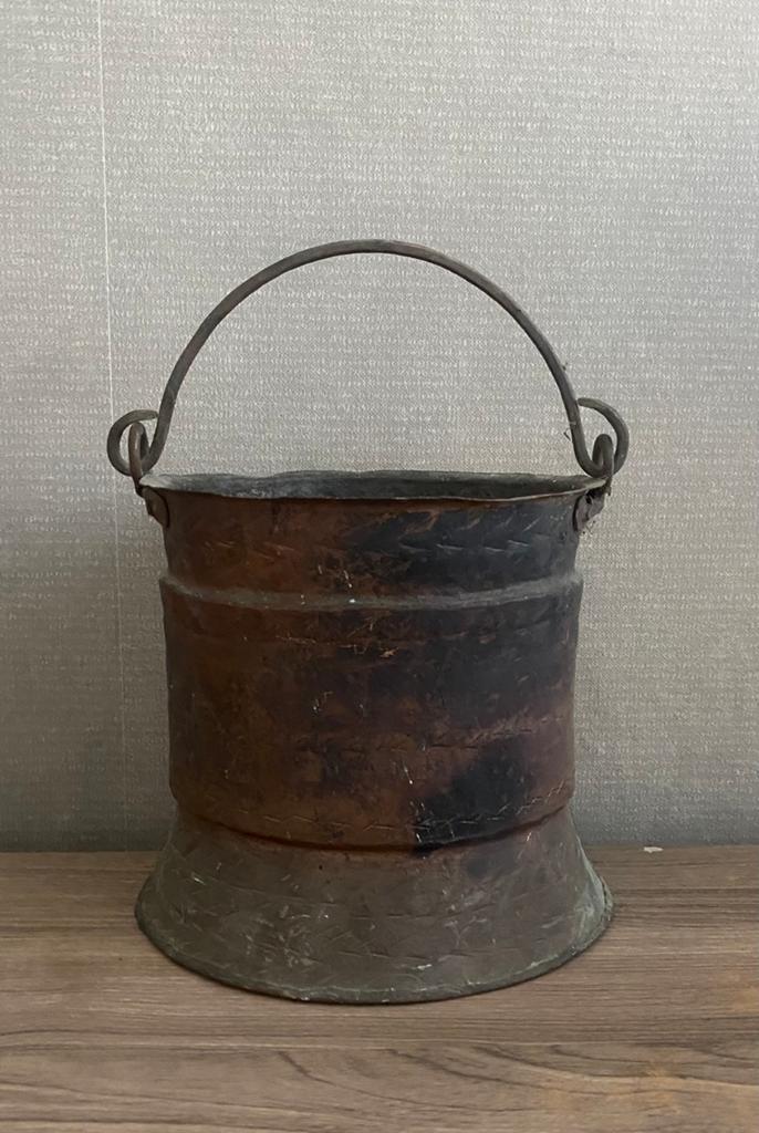 Mooie koperen emmer/pot, Ophalen of Verzenden, Koper