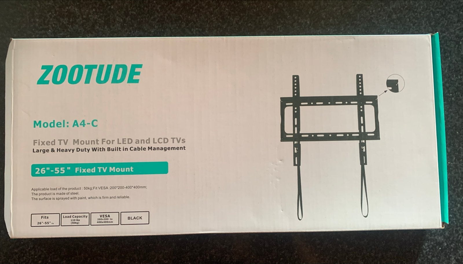 Zootude A4-C Vaste TV Muurbeugel 26-55 inch, Ophalen of Verzenden, Nieuw