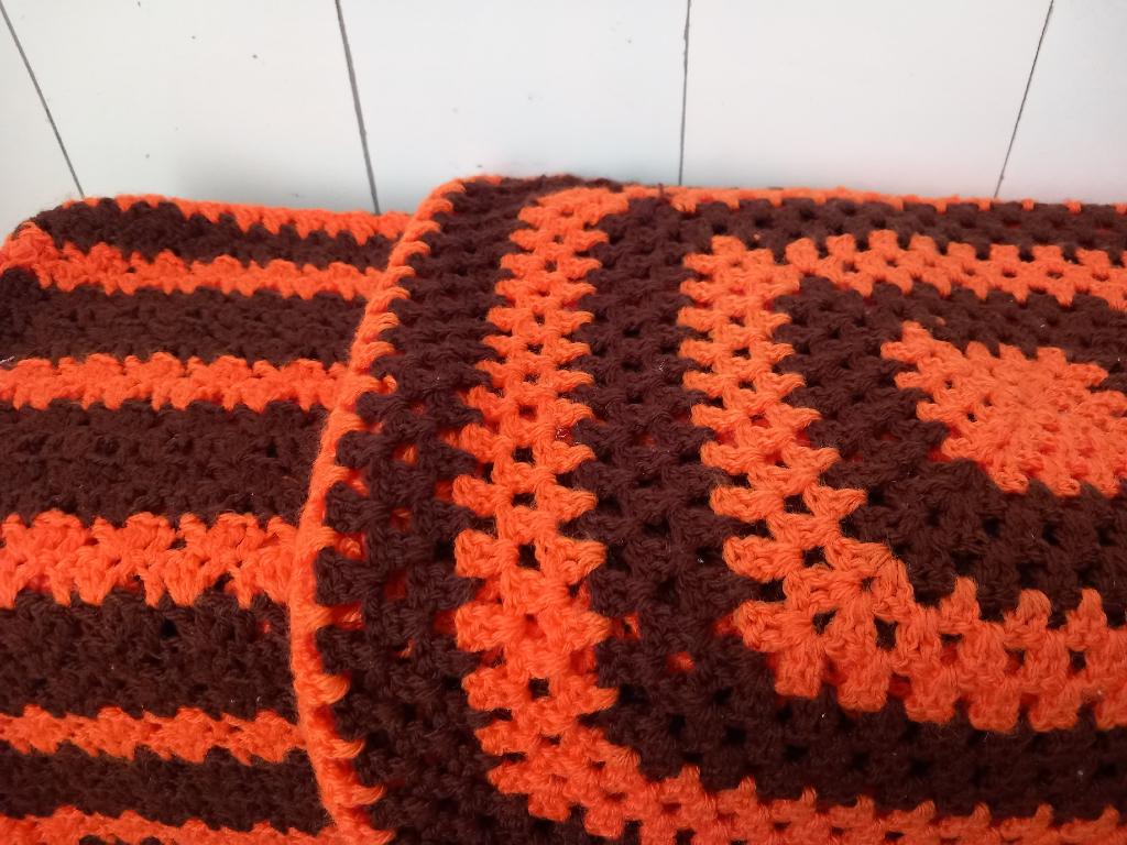 set gehaakte vintage kussenhoezen, bohemian 70er jaren 70s, Ophalen of Verzenden, Vierkant