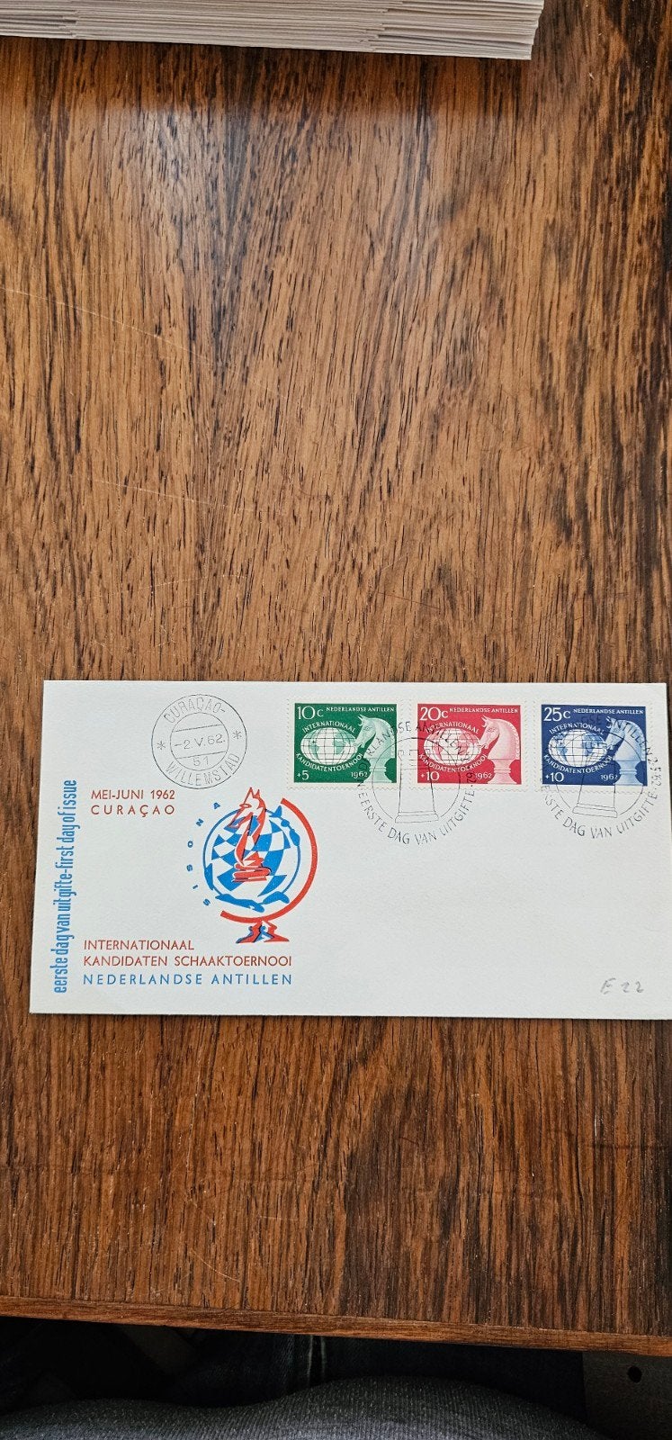 FDC Nederlandse Antillen Internationaal Schaaktoernooi, Postzegels en Munten, Postzegels | Nederlandse Antillen en Aruba, Gestempeld