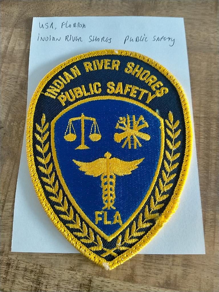 USA , Florida , Indian River Shores , Public Safety , Patch, Verzenden, Overige soorten, Amerika, Embleem of Badge