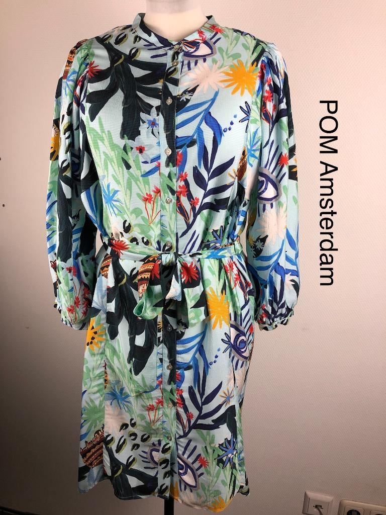 POM Amsterdam Jurk  (mt: 42) Nieuw KR/8673, POM Amsterdam, Blauw, POM Amsterdam, Maat 42/44 (L)