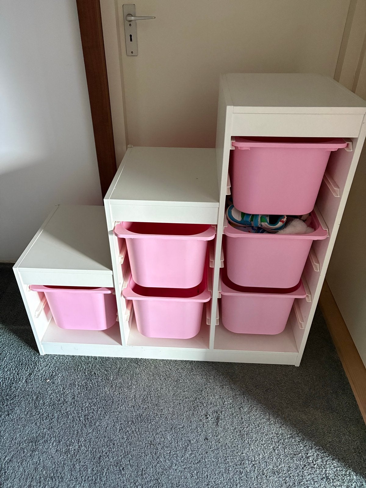 IKEA Trofast opbergkast met roze bakken, Ophalen, Gebruikt, Kast, 100 cm of meer