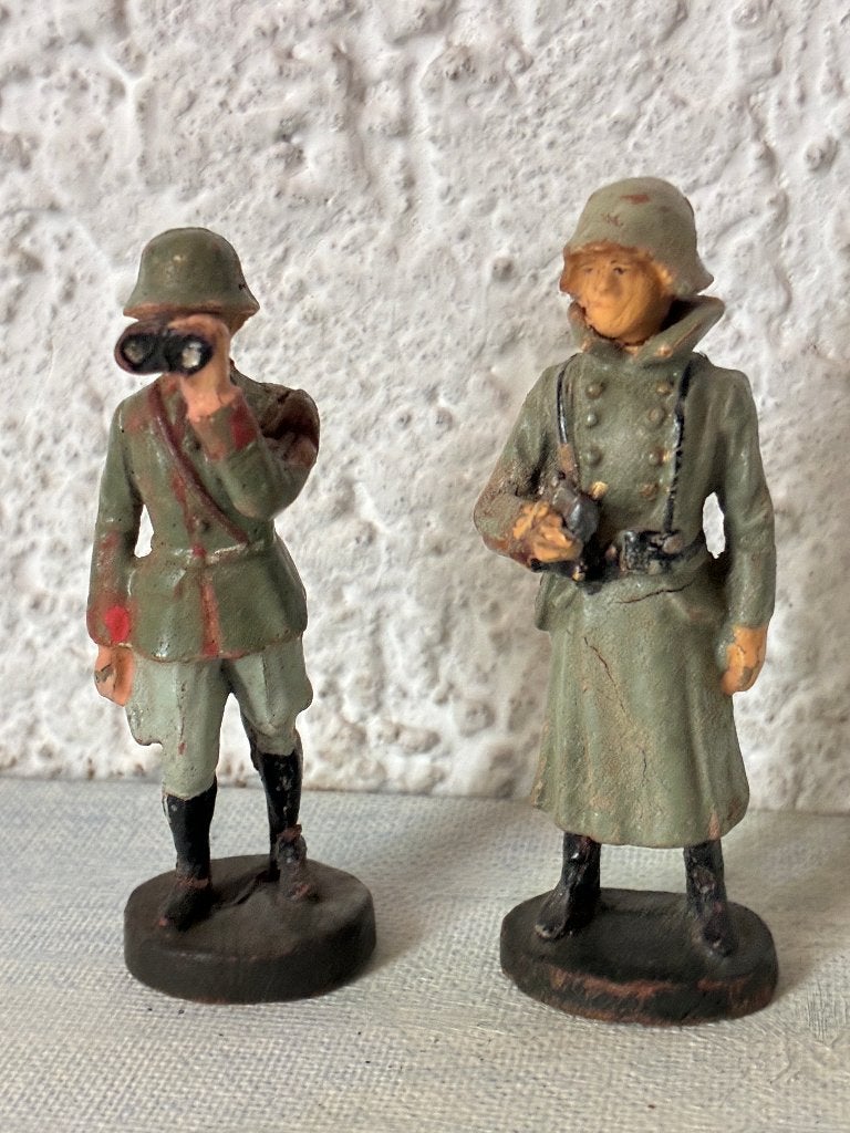 Vintage antiek Elastolin soldaat soldaten officier, Ophalen of Verzenden