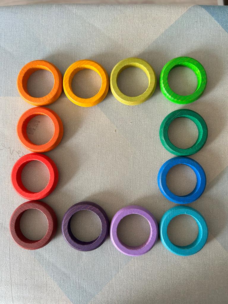 Nieuw setje Grapat ringen - Regenboogkleuren, Ophalen of Verzenden, Nieuw, Overige typen