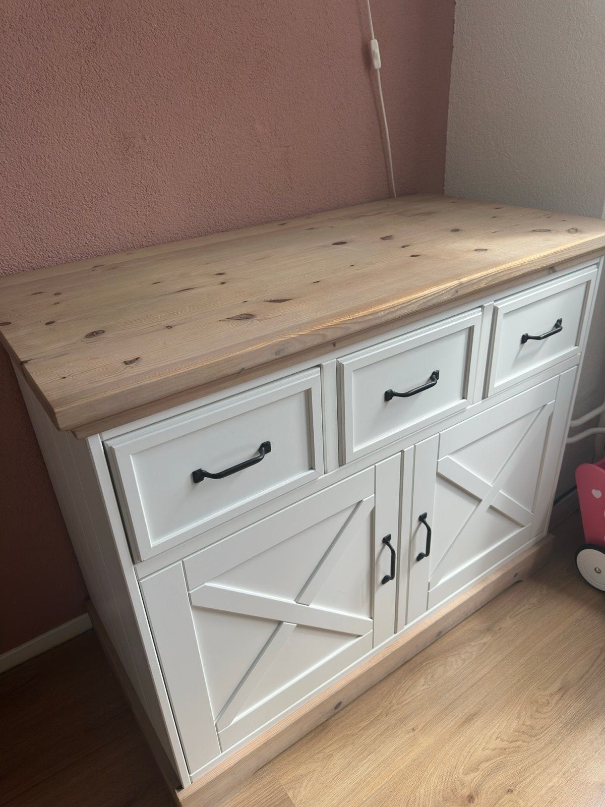 Houten Commode met 3 Lades en Opbergruimte, Ophalen, Gebruikt, 50 tot 70 cm, 100 cm of meer