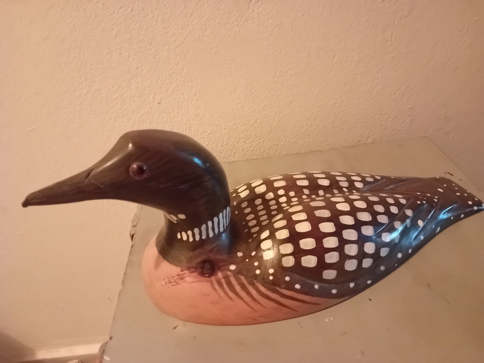 Vintage Houten Eend - Handgesneden en Geschilderd, Ophalen of Verzenden