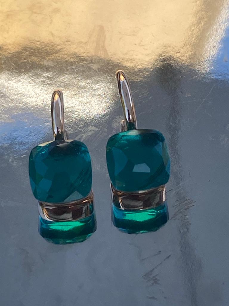 Zeegroene Oorbellen in Rozegouden Stijl - Zomerse Aanwinst, Overige materialen, Hangers, Verzenden, Nieuw