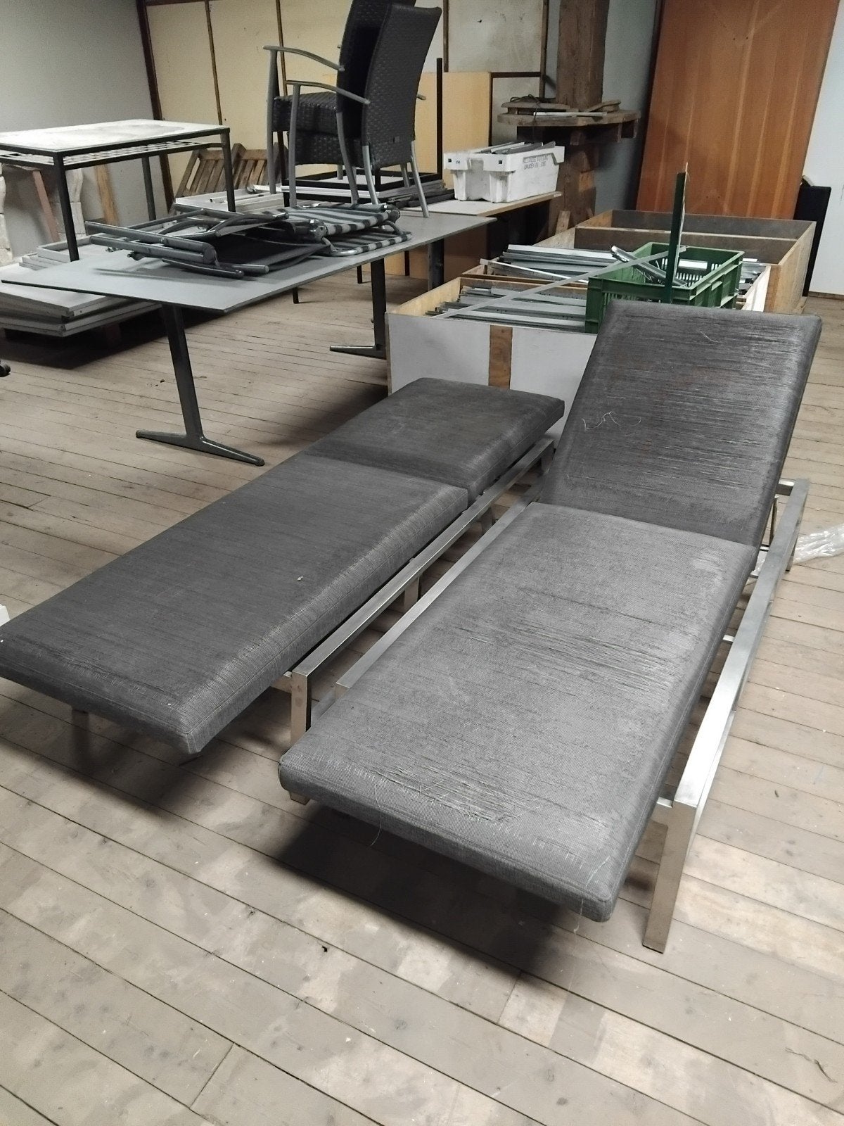 Ligbedden 2 stuks - Antraciet, Tuin en Terras, Ligbedden, Ophalen, ., Aluminium, .