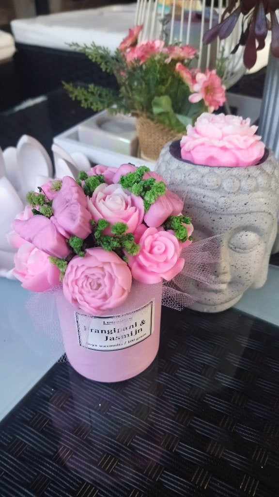 waxmelts boeket, Overige typen, Ophalen of Verzenden, Roze, Was