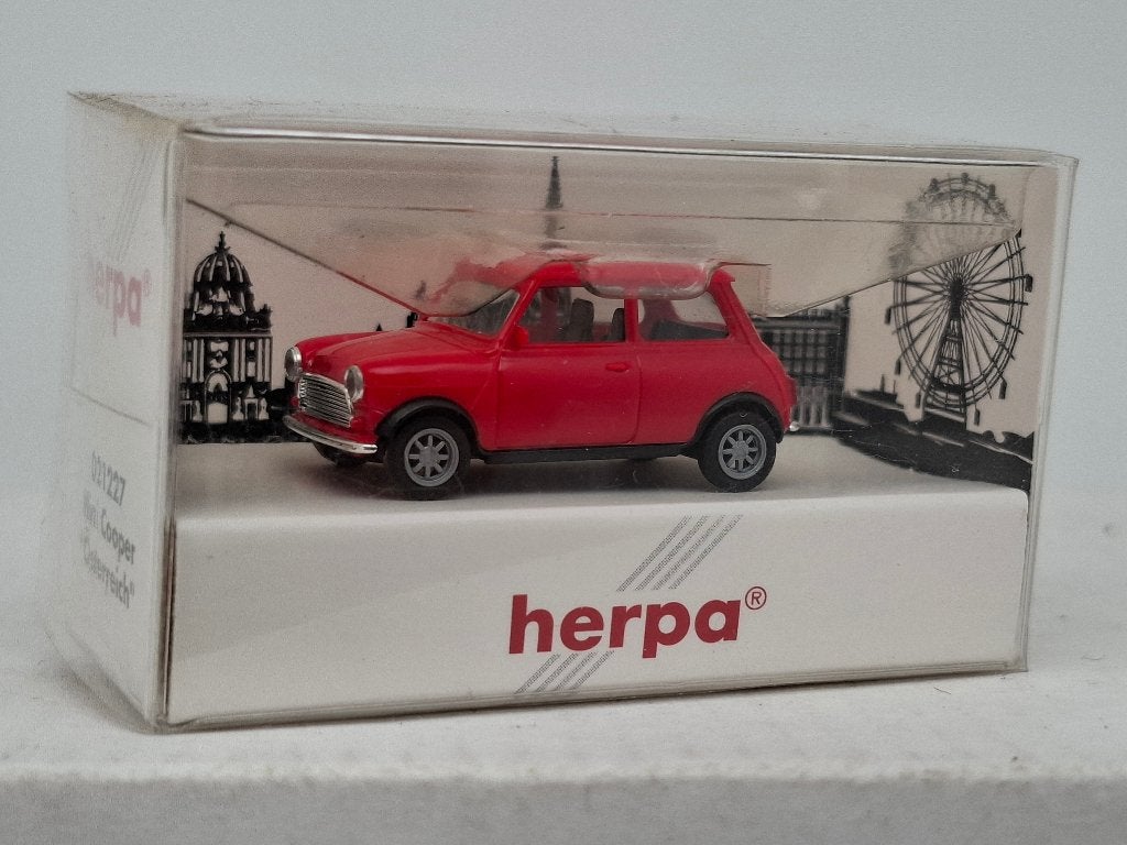 Mini Cooper "Oostenrijk" - Herpa 1/87, Verzenden, Zo goed als nieuw, Auto, Herpa