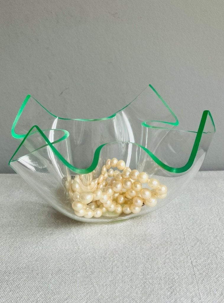 Guzzini plexiglas zakdoekschaaltje seventies Pietro Chiesi, Kunststof, Schaal, Ophalen of Verzenden, Zo goed als nieuw